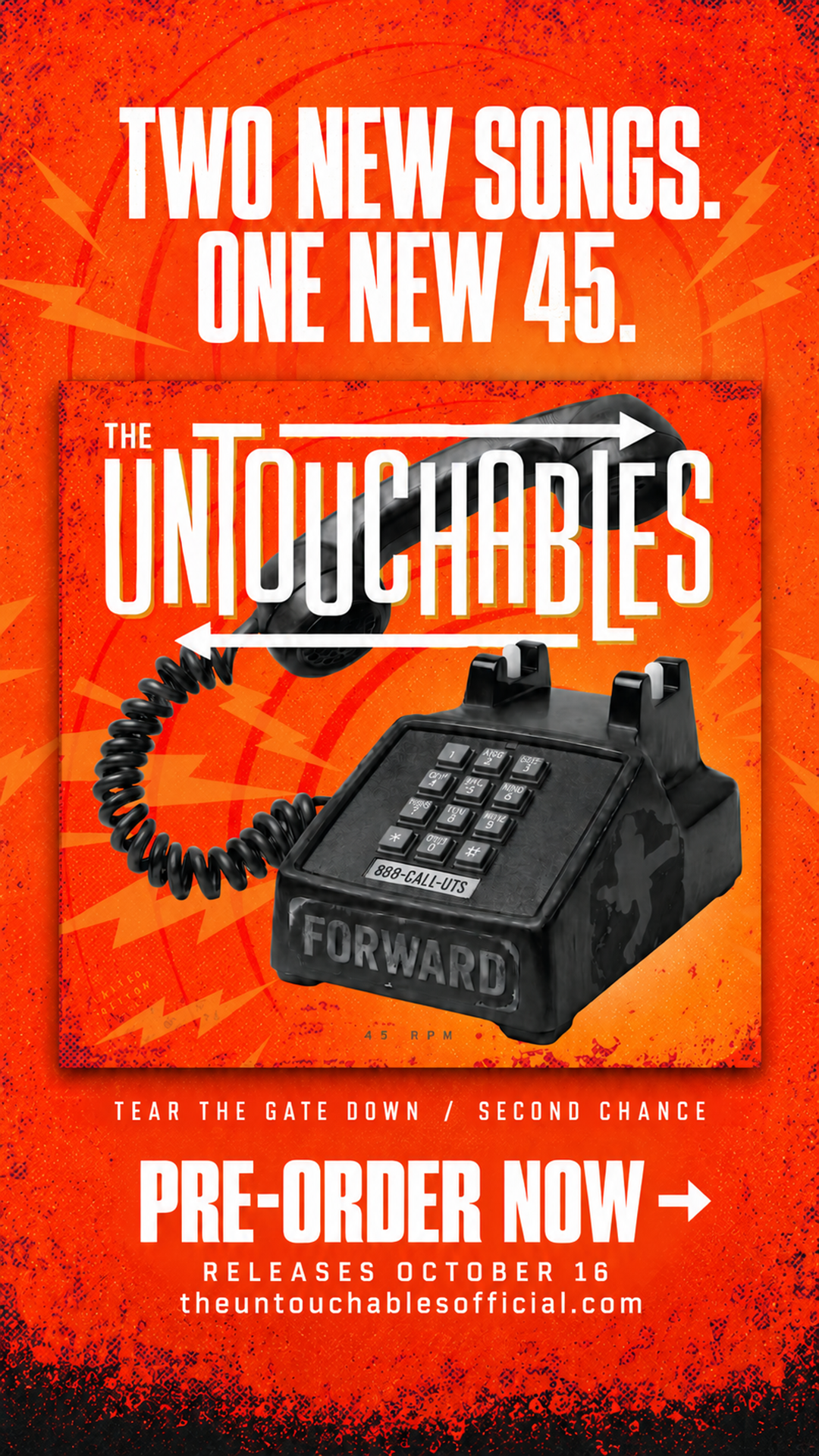 The new 7" 45RPM Record by The Untouchables is Forward.